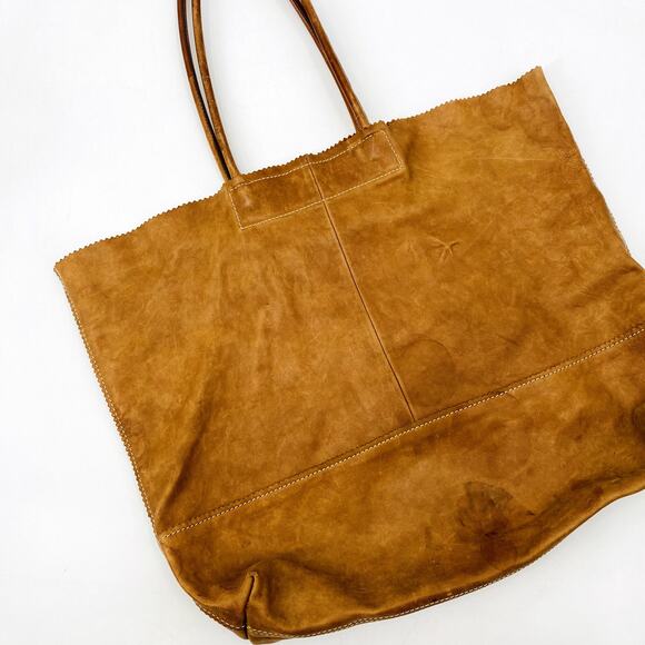 Banana Republic Handbags - Banana Republic Cognac Leather Slouch Tote Bag